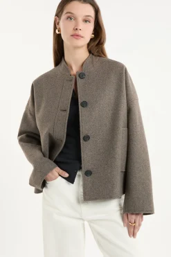 Manteau à boutons avec laine