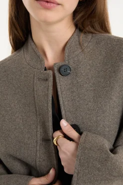 Manteau à boutons avec laine