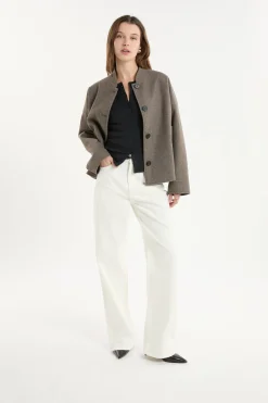 Manteau à boutons avec laine