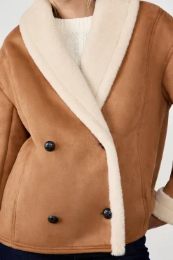 Manteau court en fausse fourrure