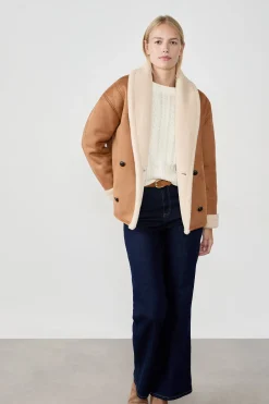 Manteau court en fausse fourrure