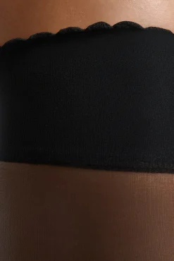 Paire de mi-bas poudrés