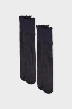 Paire de mi-bas poudrés