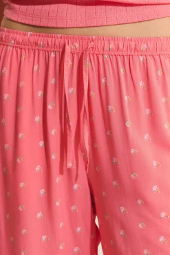Pantacourt de pyjama à motifs fleurs