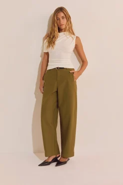 Pantalon barrel avec coton