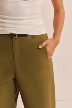 Pantalon barrel avec coton