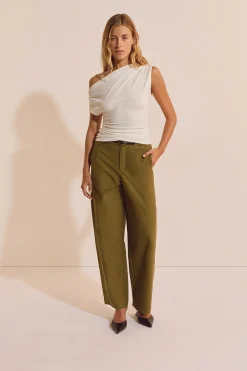 Pantalon barrel avec coton