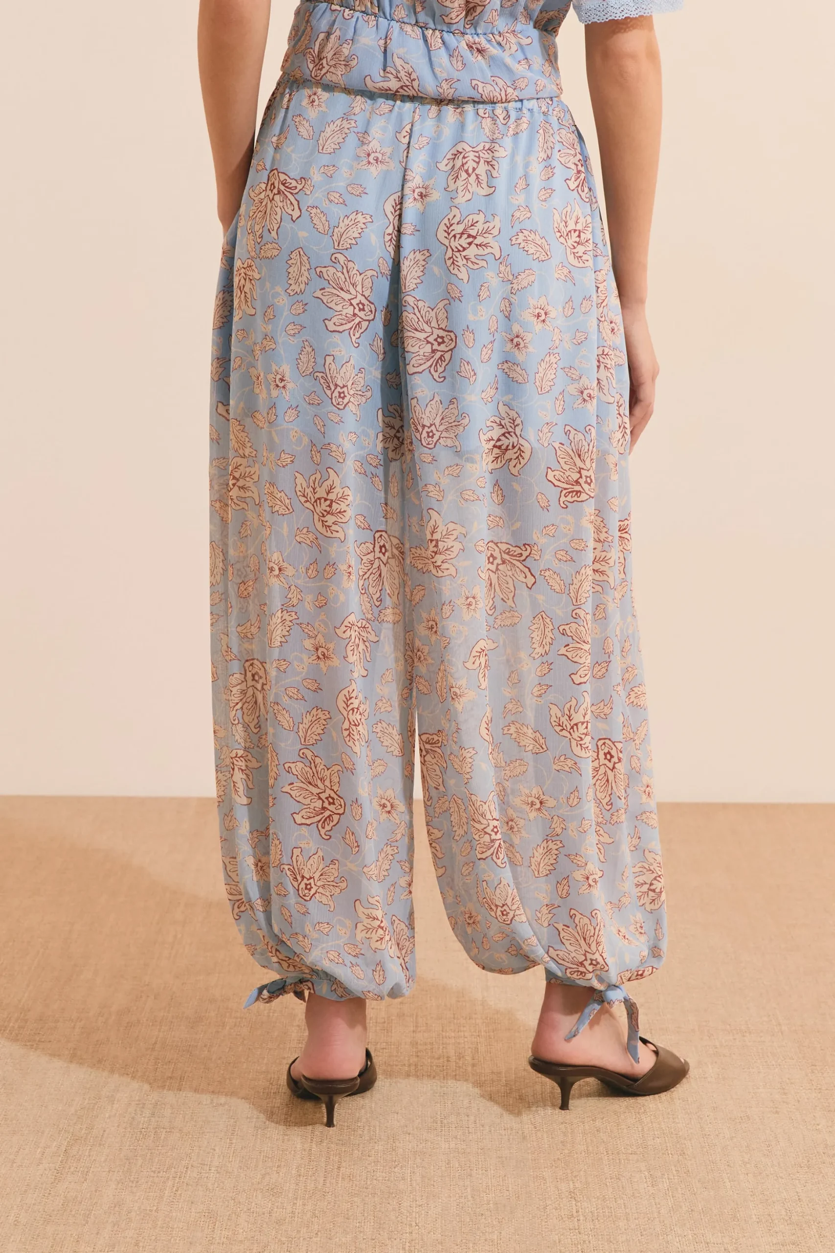 Pantalon bouffant à motifs