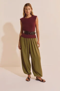 Pantalon bouffant satiné