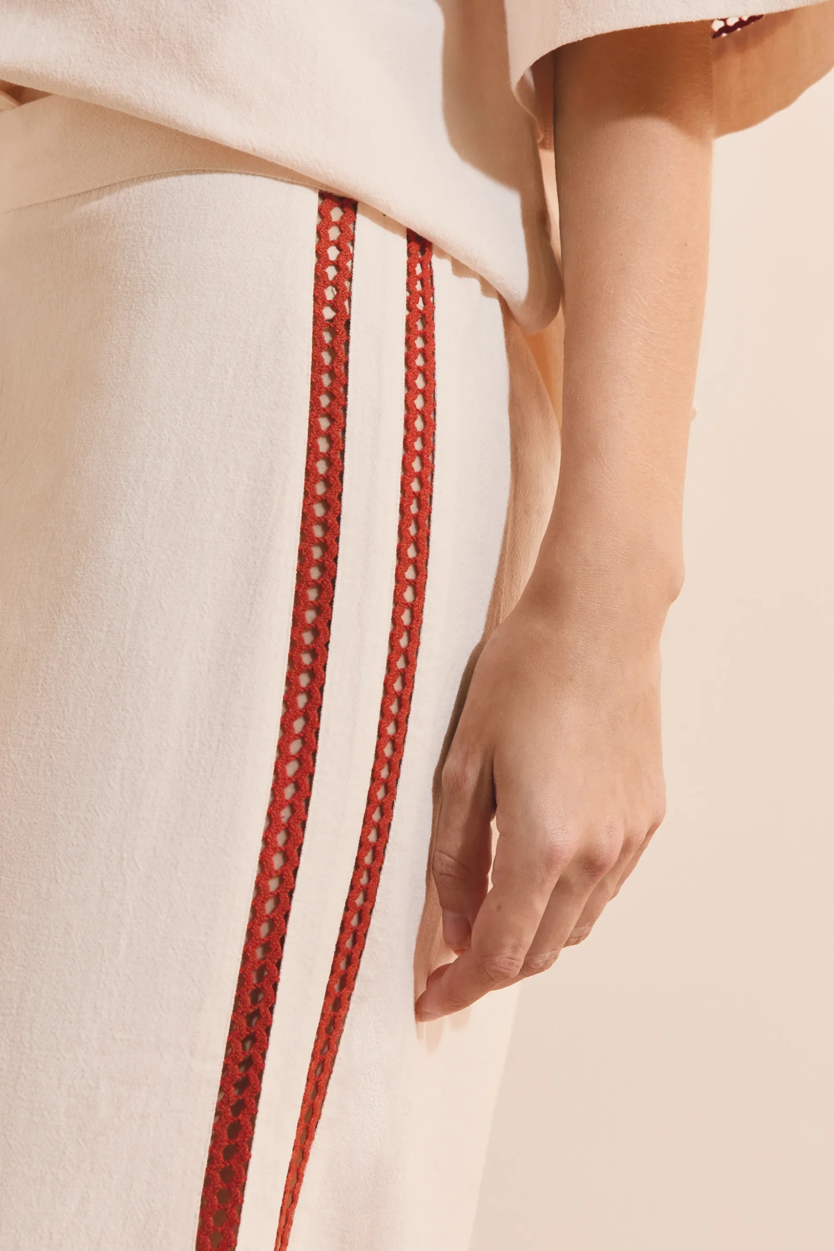 Pantalon de pyjama avec bandes sur les côtés en coton