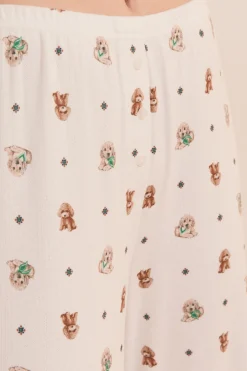 Pantalon de pyjama avec boutons à motifs chiens