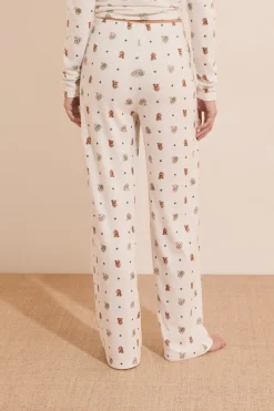 Pantalon de pyjama avec boutons à motifs chiens