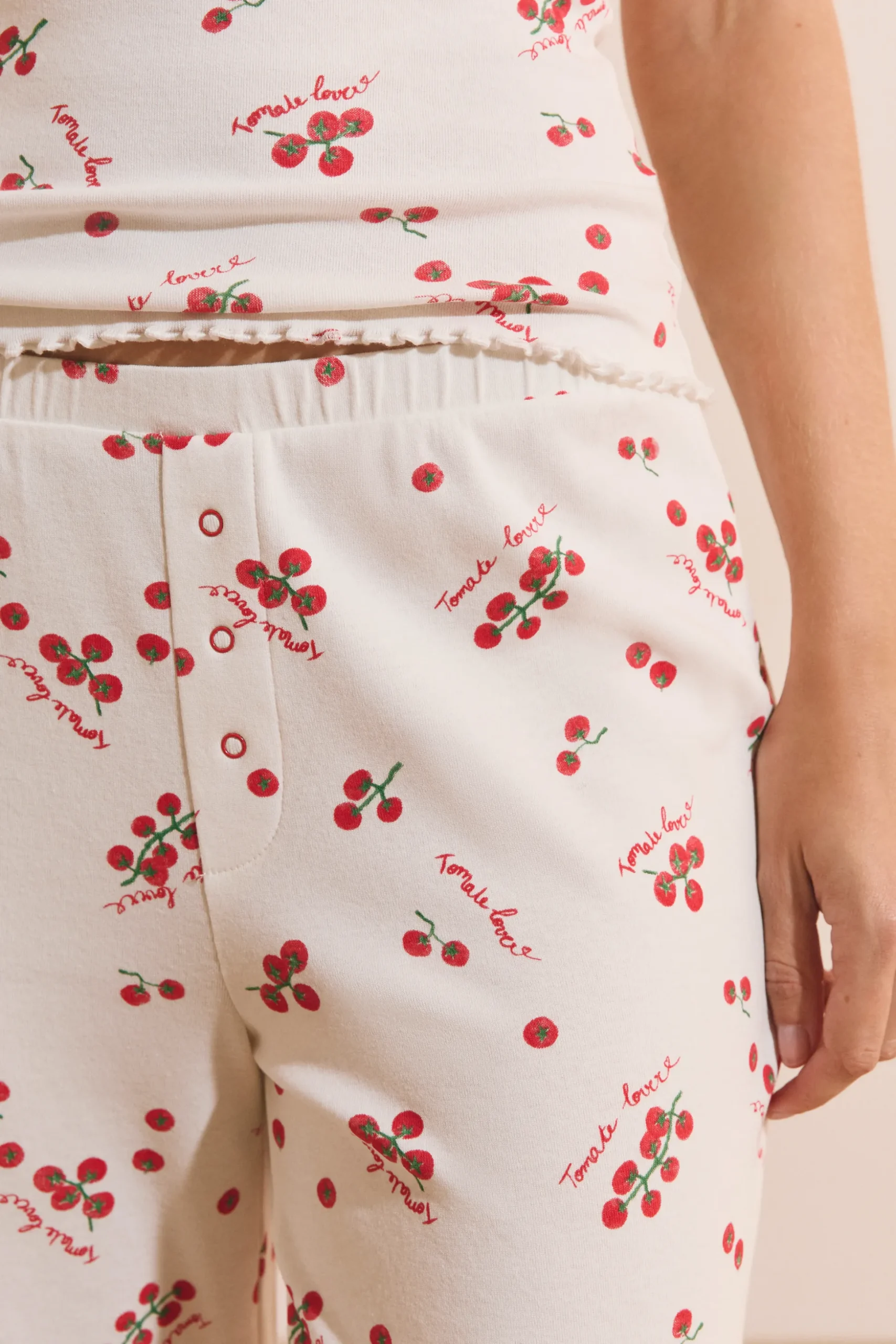 Pantalon de pyjama avec coton et motifs tomates