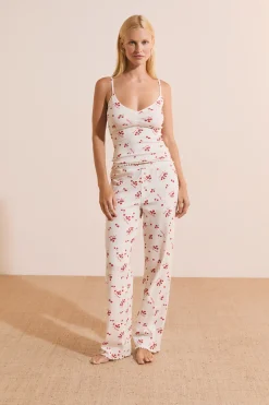 Pantalon de pyjama avec coton et motifs tomates