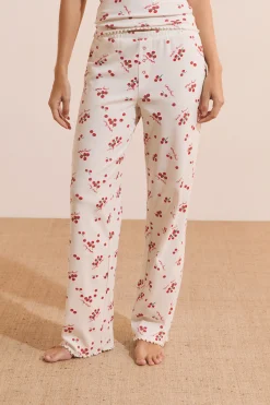 Pantalon de pyjama avec coton et motifs tomates