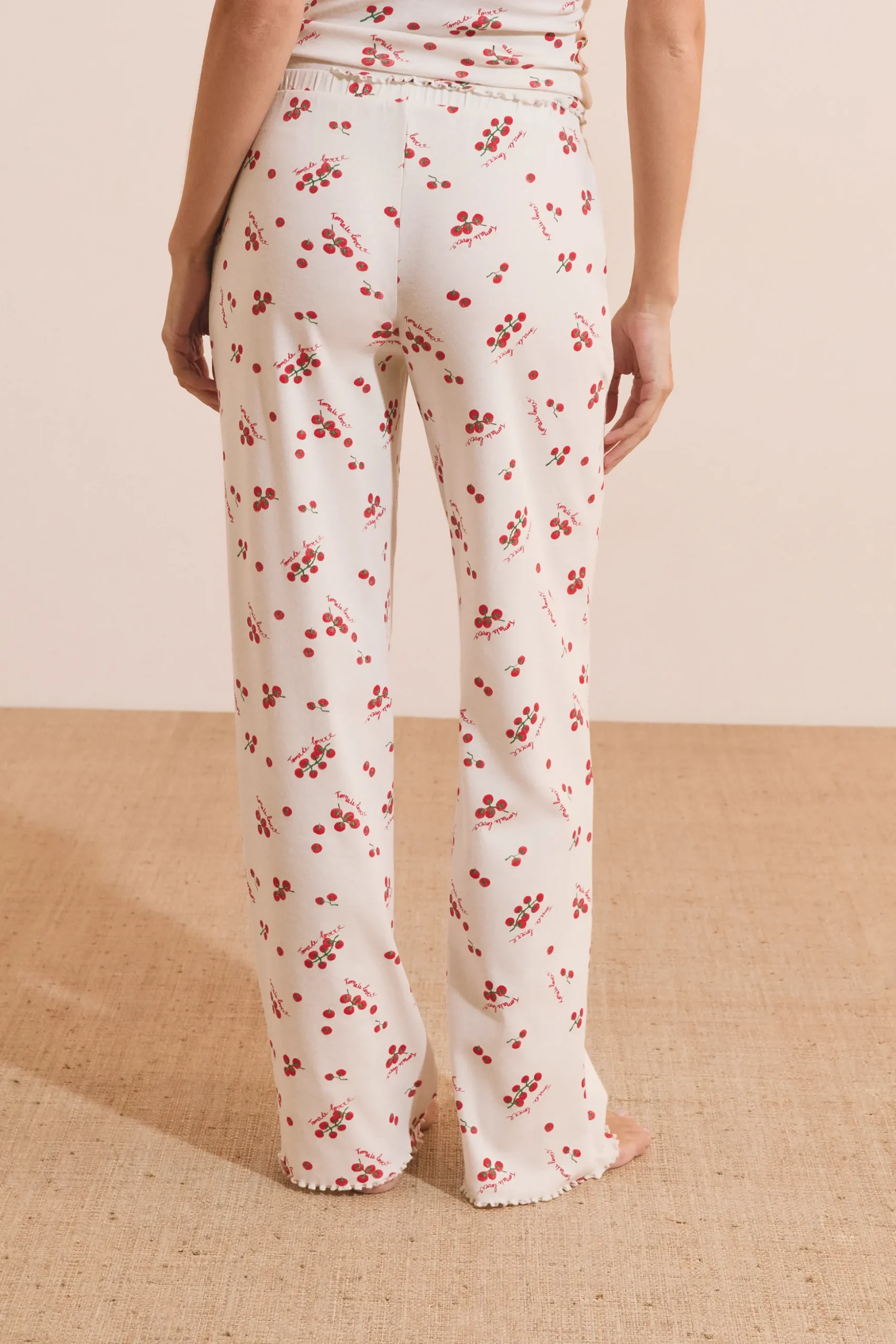 Pantalon de pyjama avec coton et motifs tomates
