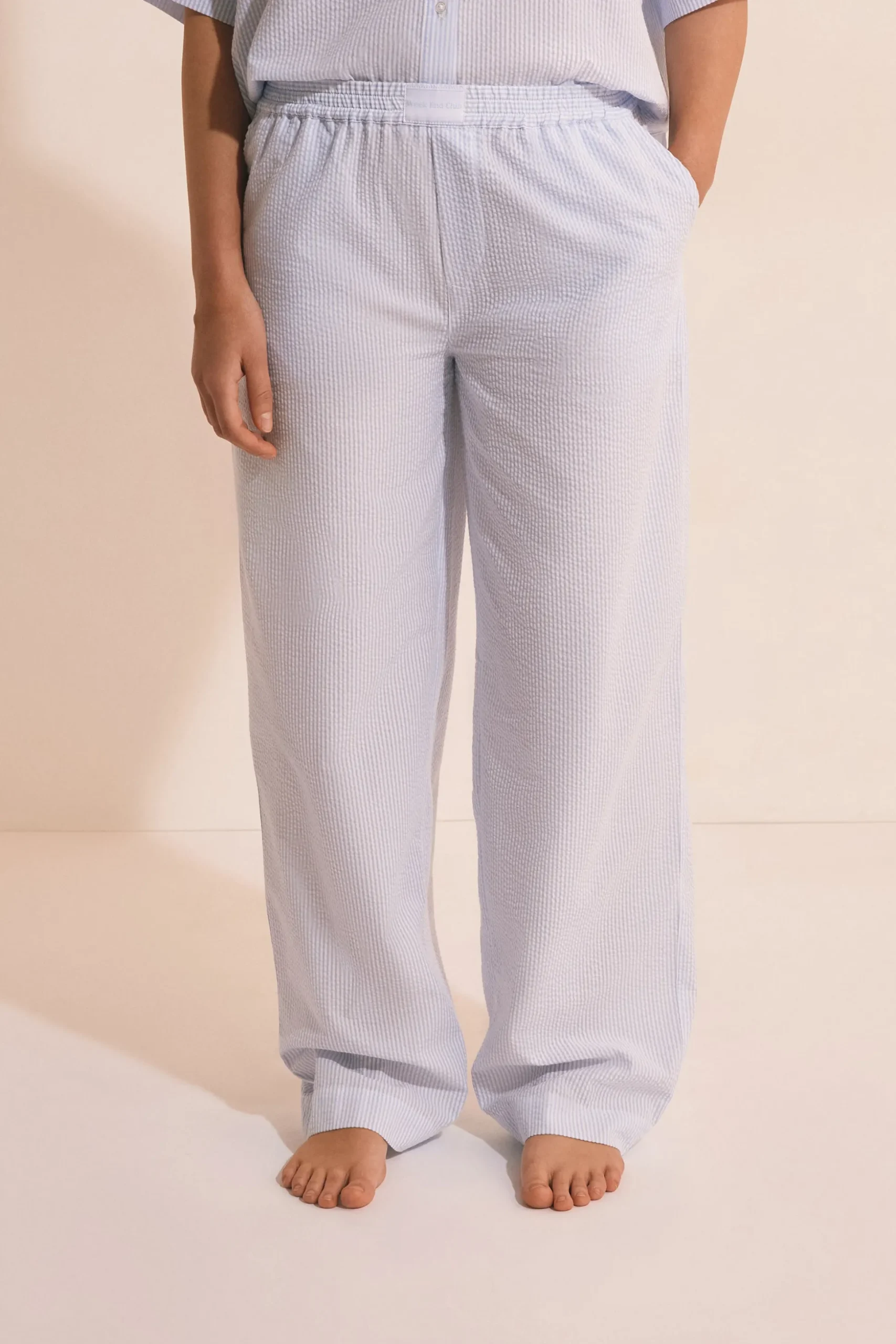 Pantalon de pyjama avec coton gaufré