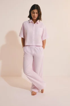 Pantalon de pyjama avec coton gaufré