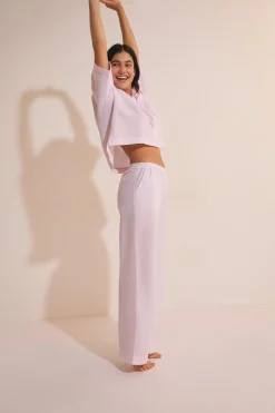 Pantalon de pyjama avec coton gaufré