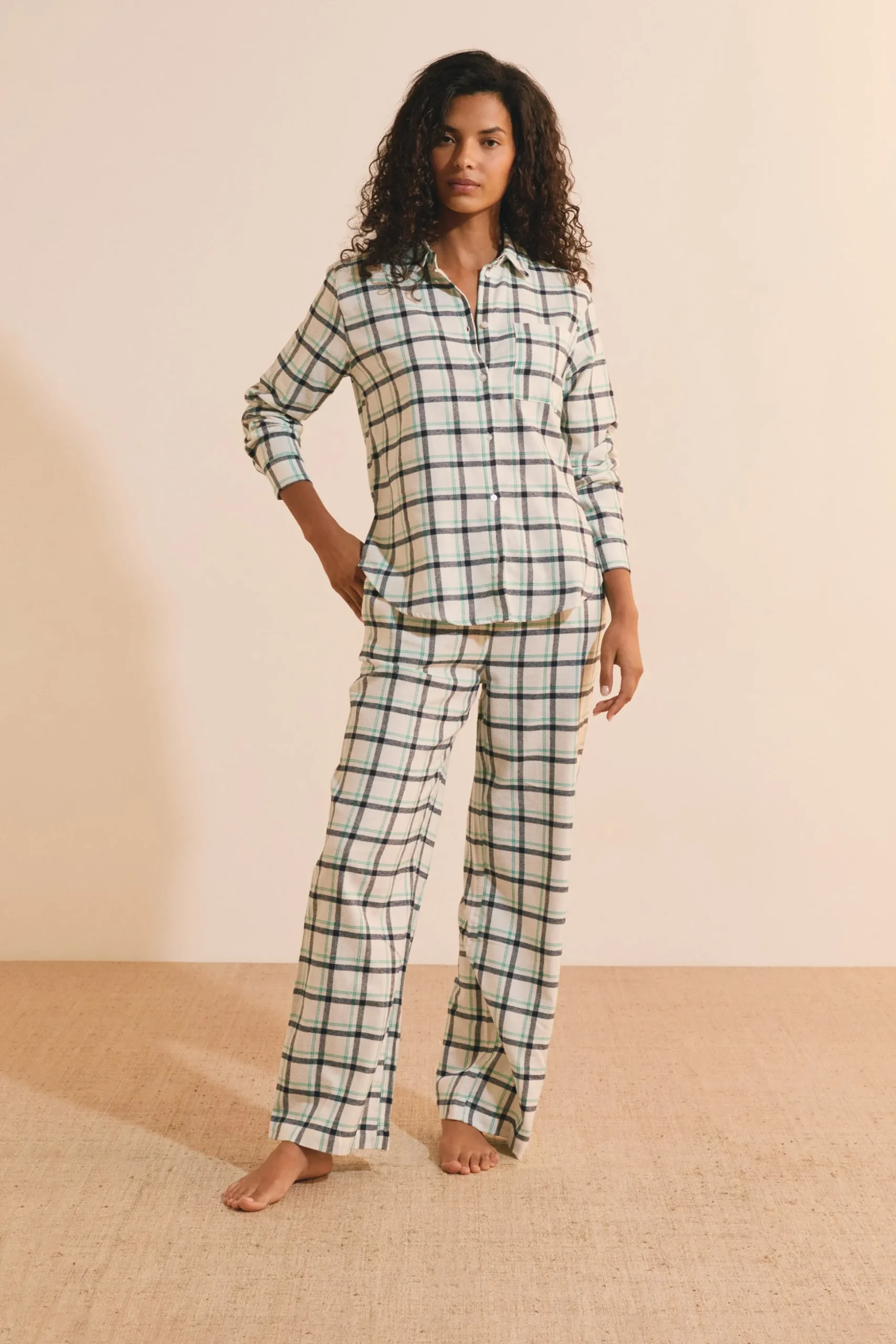 Pantalon de pyjama à carreaux en coton