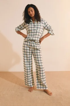 Pantalon de pyjama à carreaux en coton