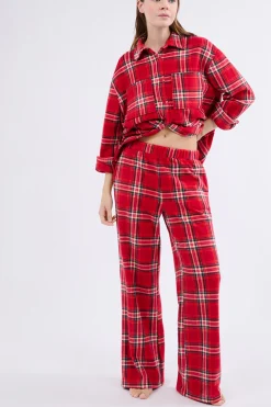 Pantalon de pyjama à carreaux en polaire