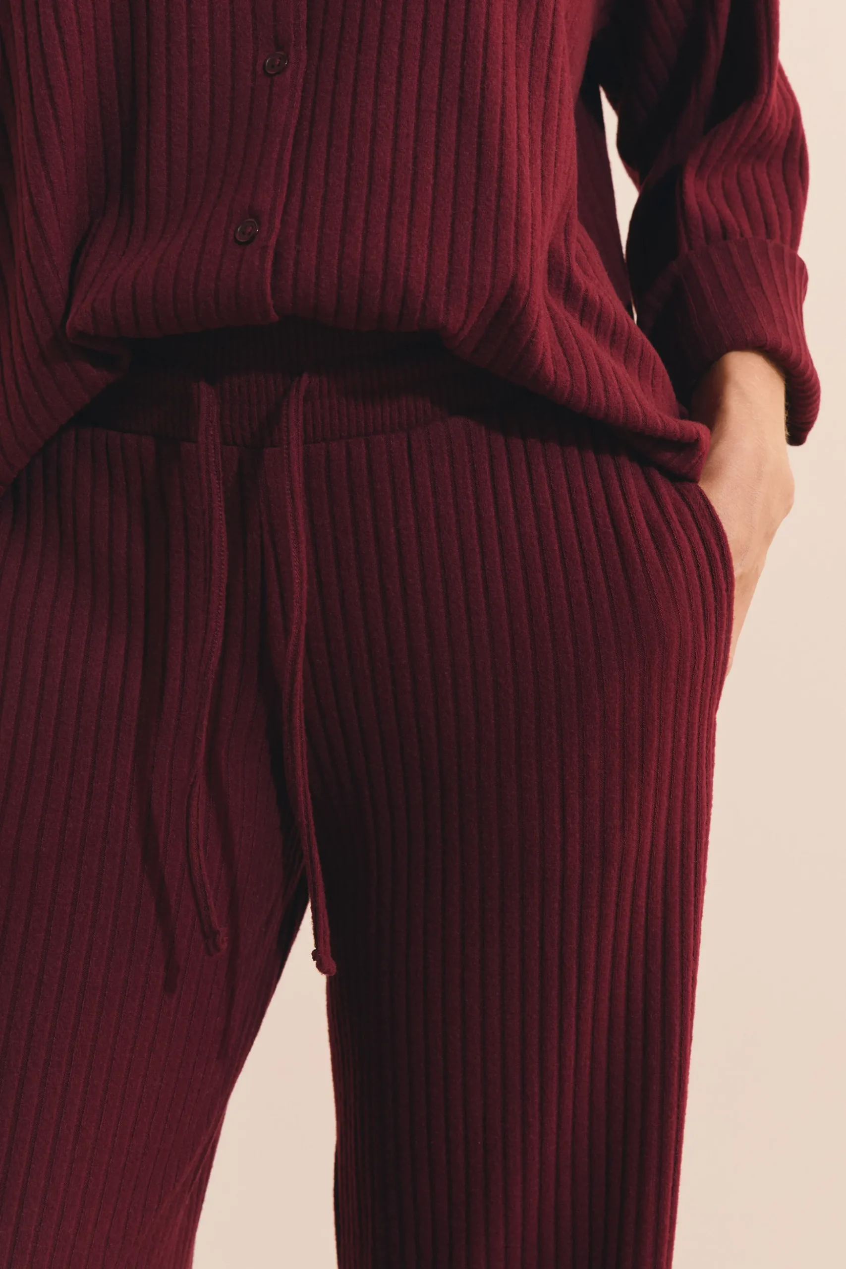 Pantalon de pyjama côtelé