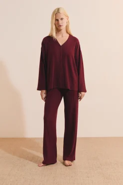 Pantalon de pyjama côtelé