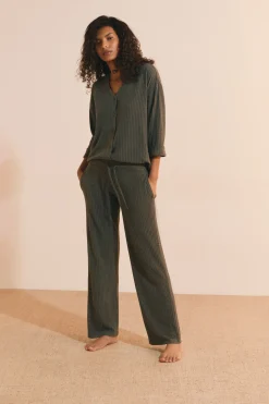 Pantalon de pyjama côtelé