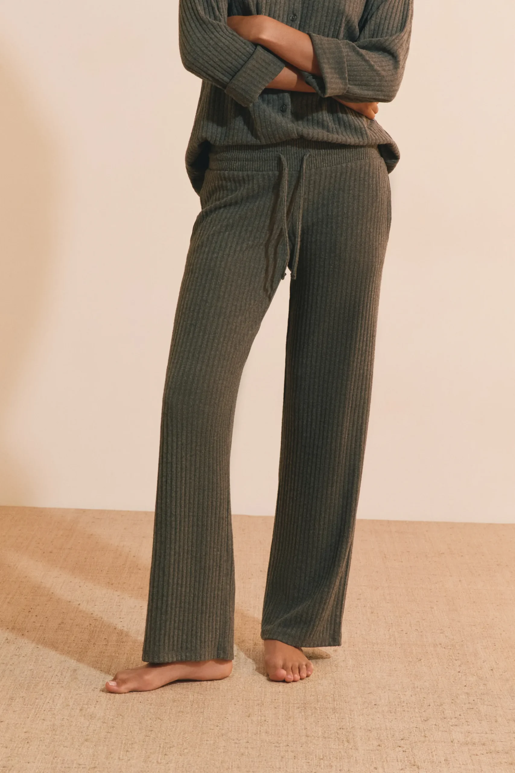 Pantalon de pyjama côtelé
