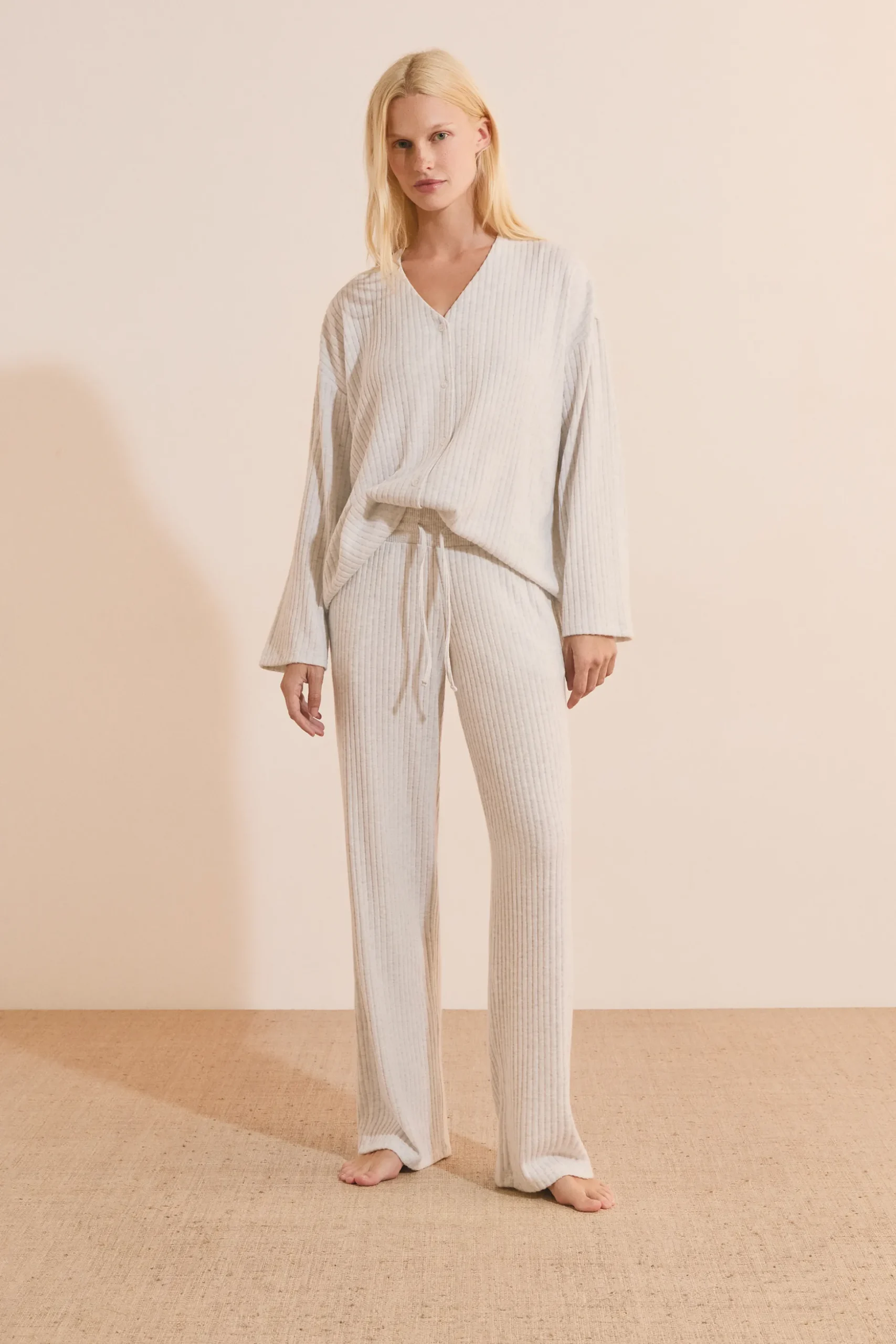 Pantalon de pyjama côtelé