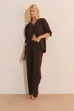 Pantalon de pyjama côtelé