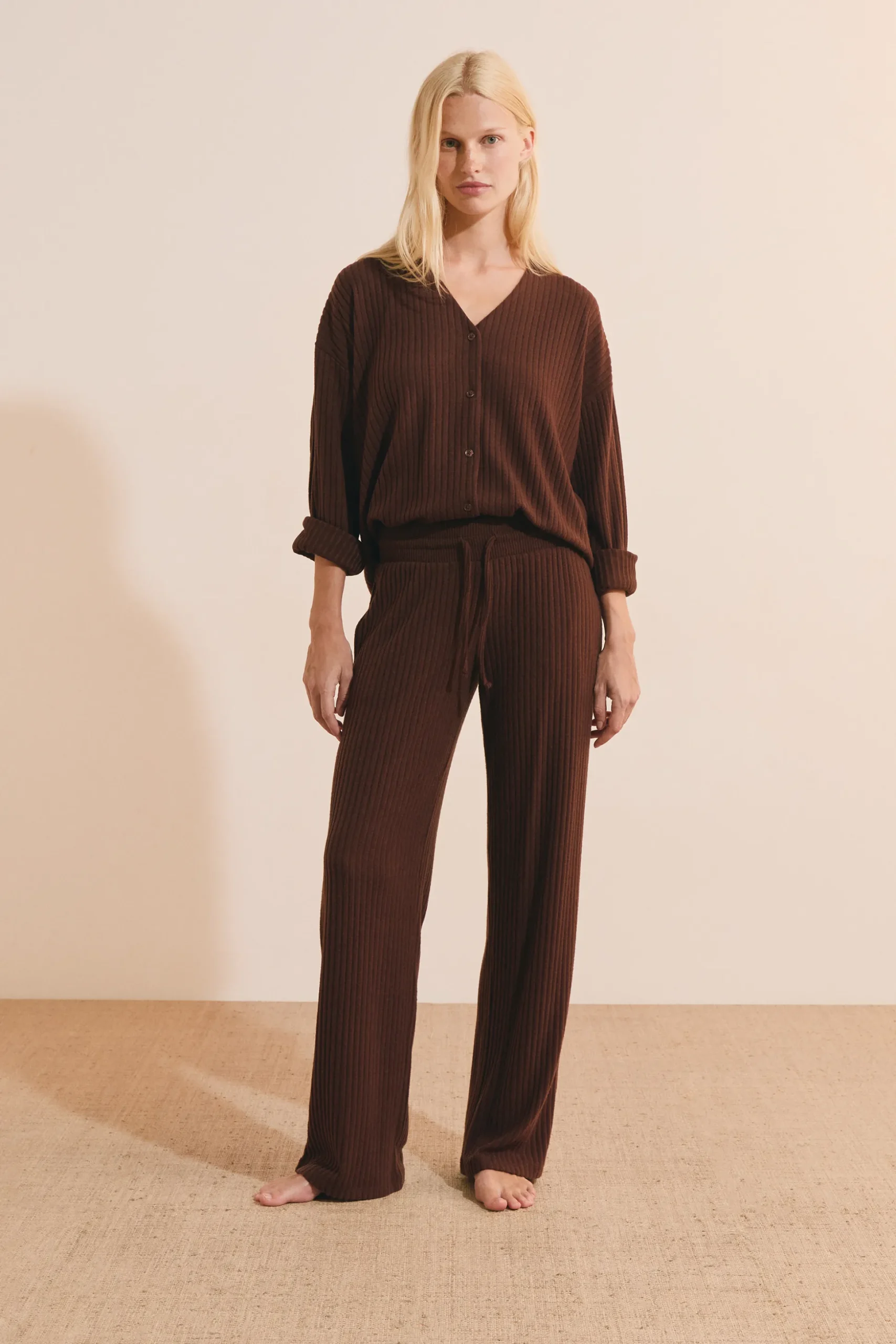 Pantalon de pyjama côtelé