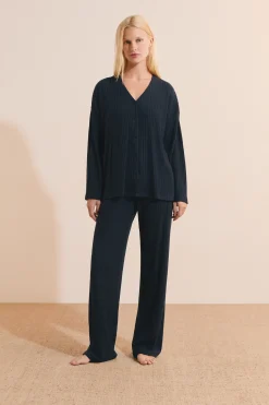 Pantalon de pyjama côtelé