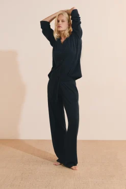Pantalon de pyjama côtelé