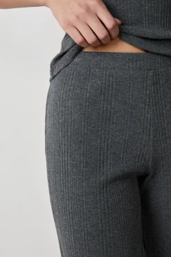 Pantalon de pyjama côtelé droit