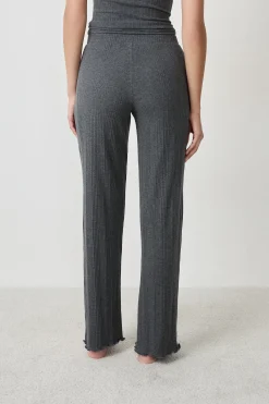 Pantalon de pyjama côtelé droit