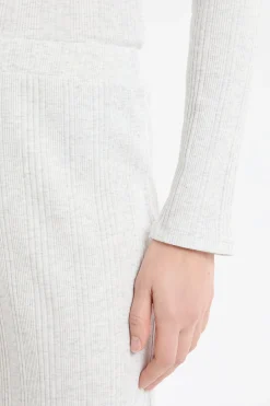 Pantalon de pyjama droit côtelé en coton
