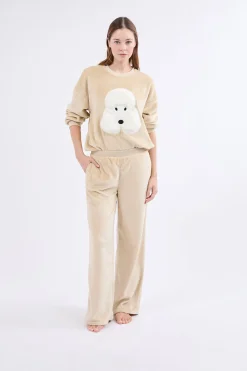 Pantalon de pyjama effet velours