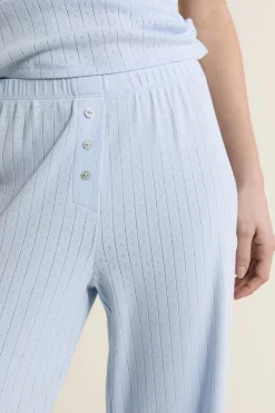 Pantalon de pyjama en coton en pointelle