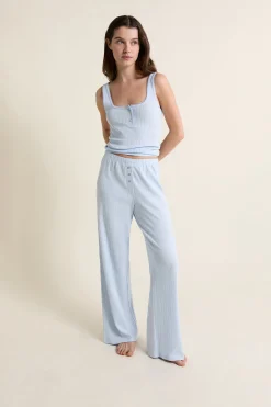 Pantalon de pyjama en coton en pointelle