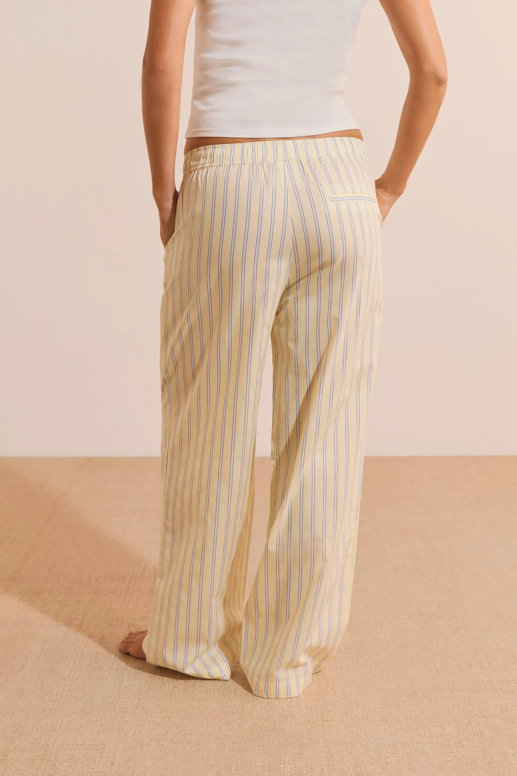 Pantalon de pyjama en coton à rayures