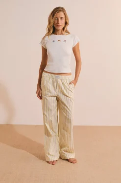 Pantalon de pyjama en coton à rayures