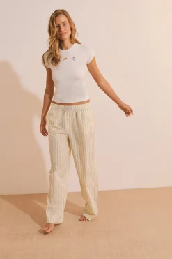 Pantalon de pyjama en coton à rayures