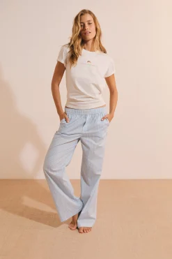 Pantalon de pyjama en coton à rayures