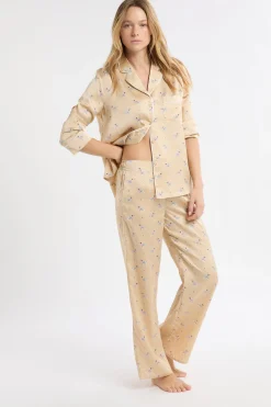 Pantalon de pyjama en satin à motifs dalmatiens