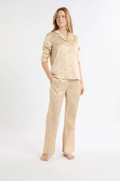Pantalon de pyjama en satin à motifs dalmatiens