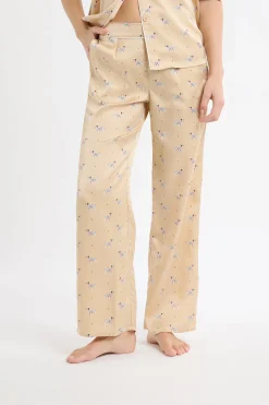 Pantalon de pyjama en satin à motifs dalmatiens