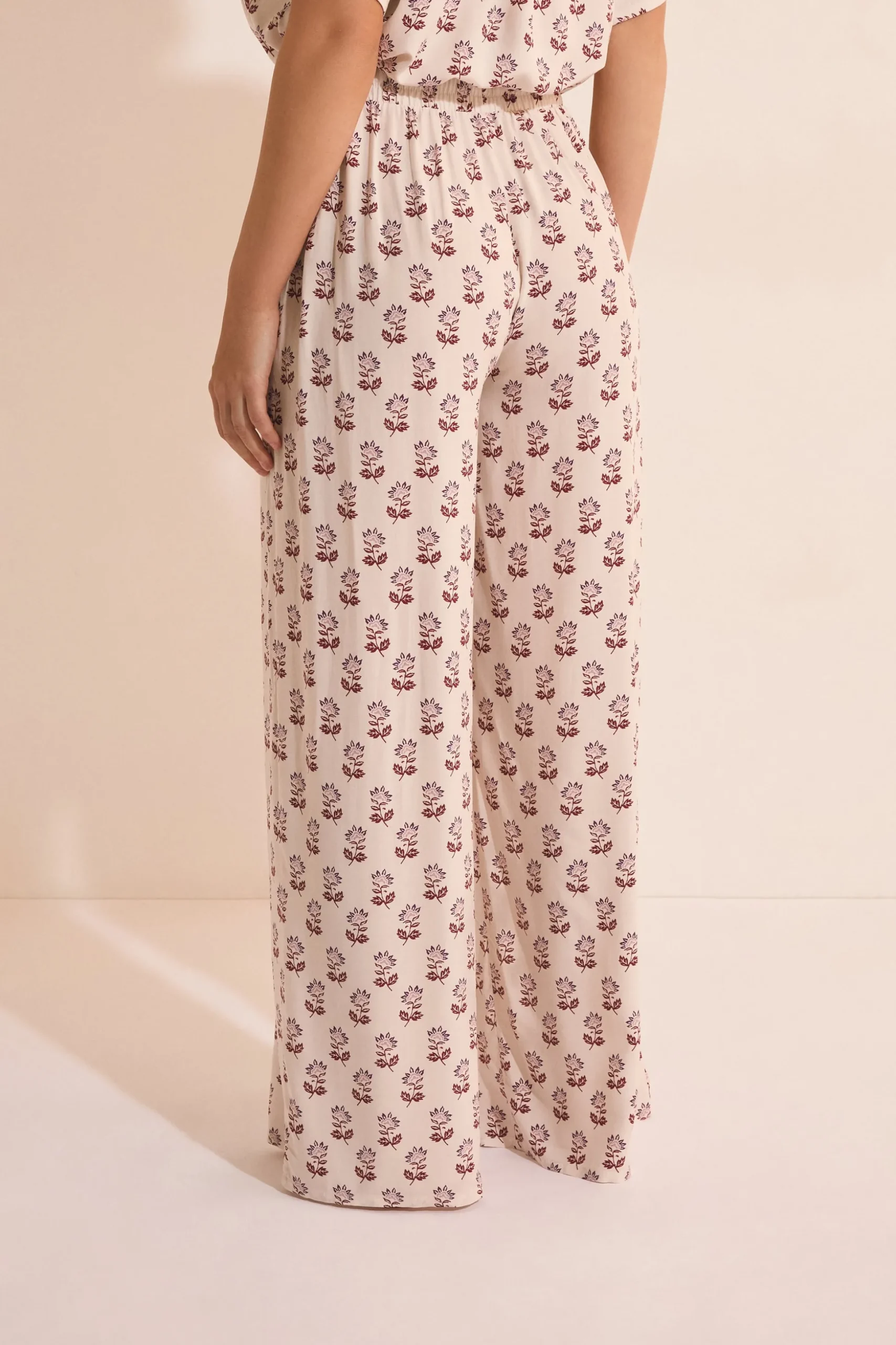 Pantalon de pyjama élastiqué à motifs