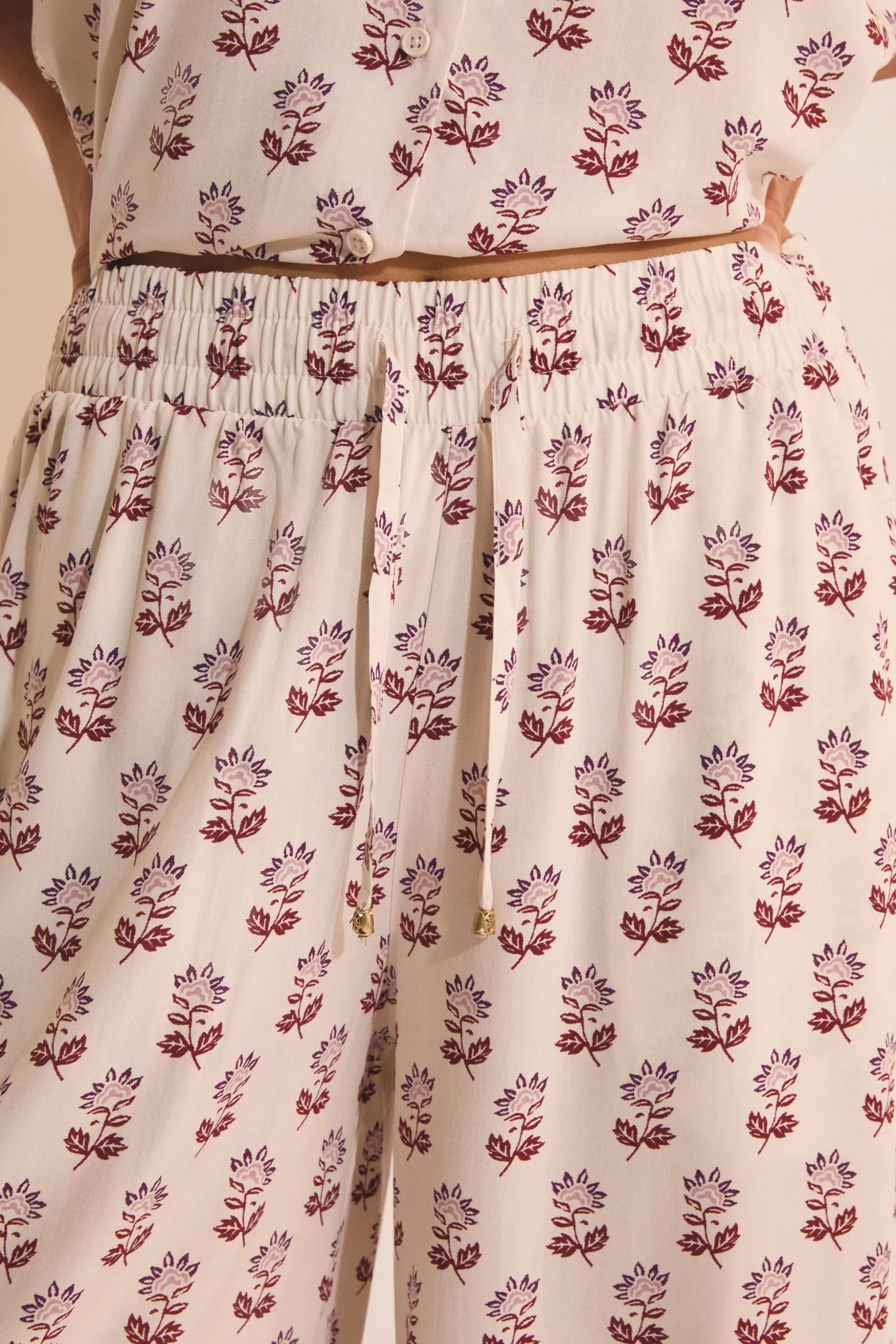 Pantalon de pyjama élastiqué à motifs